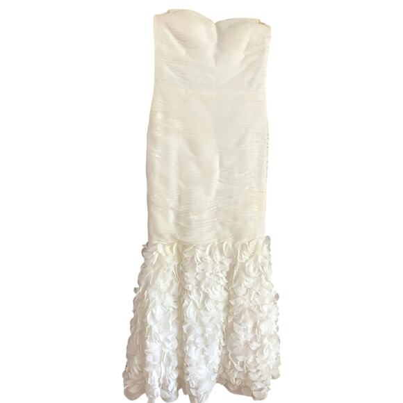 JJ Collection Strapless Formal White Gown Size 8 - Picture 1 of 4